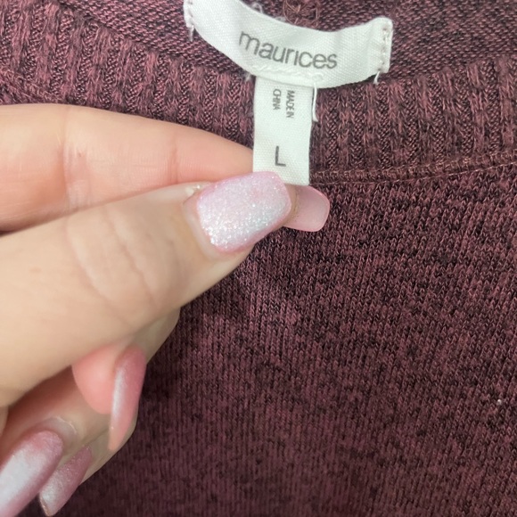 Maurices Burgundy Plaid Sweater - Picture 6 of 9